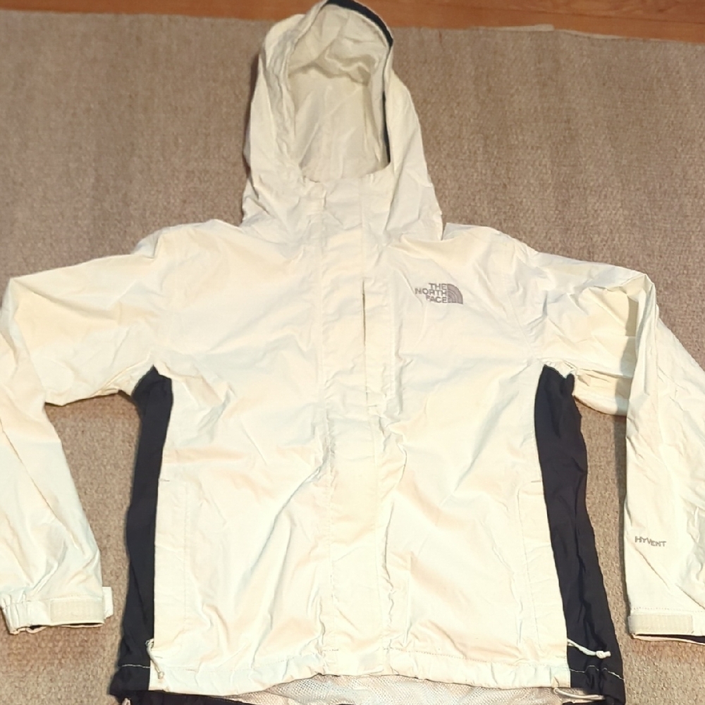 THE NORTH FACE WOMEN HYVENT SOFTSHELL WINDBREAKER JACKET SIZE SMALL White/Black